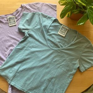Jungmaven Zuma Scoop Neck Tee Ether Blue XS EUC